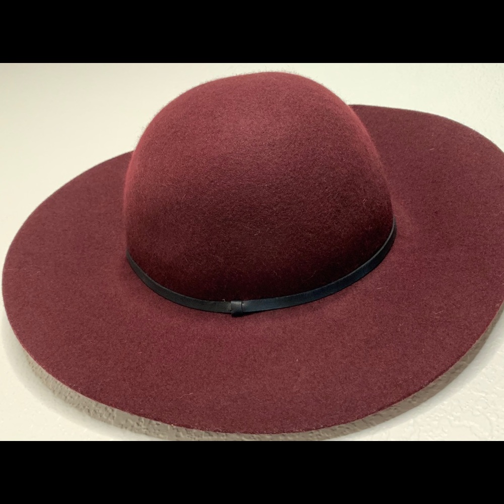 Wide Brim Burgundy Beach Hat